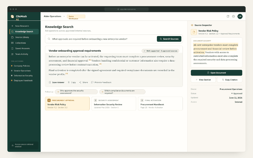 CiteMesh AI: Secure Answers from Enterprise Knowledge